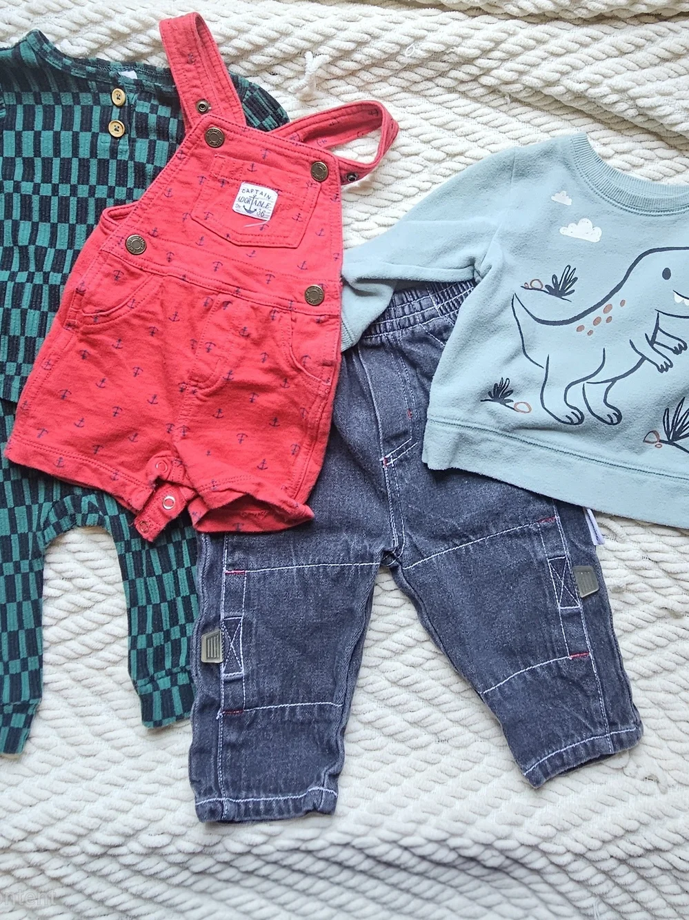 Carter's Baby Green & Blue One-Piece Bodysuit Set - Soft Cotton